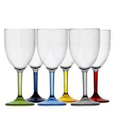 PARTY COPAS AGUA / VINO, BASE COLORES, 6u