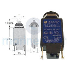 Eta - INTERRUPTOR MAGNETOTERMICO E.T.A., 8 Ah, 1140-G111-P1M1-4A