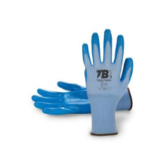 GUANTES NYLON GRIS c/NITRILO AZUL T-10