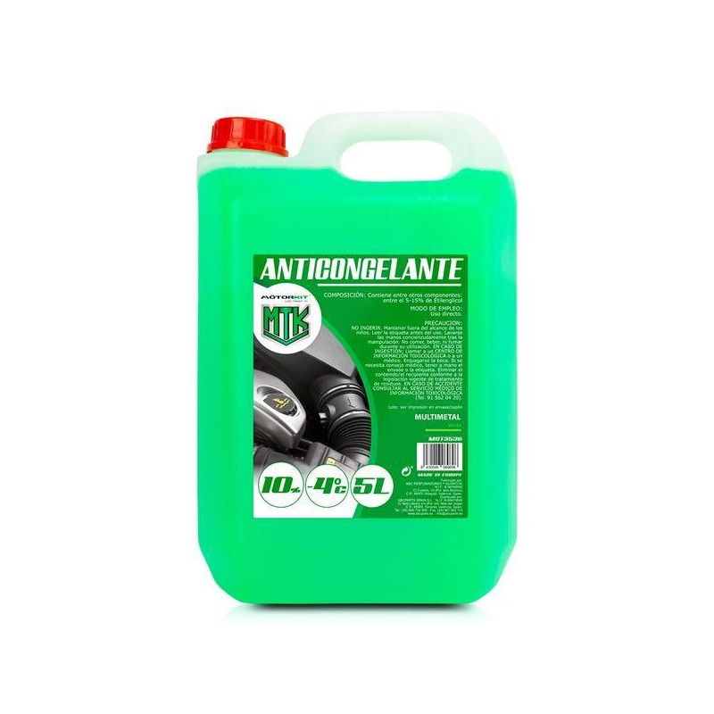 ANTICONGELANTE VOLVO MEZCLADO, VERDE 5L, HASTA -25ºC, (1141674)