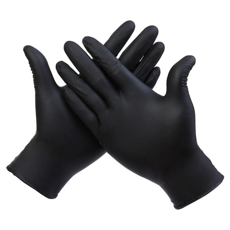 GUANTES NITRILO, NEGROS, T/XL, CAJA 100nid.