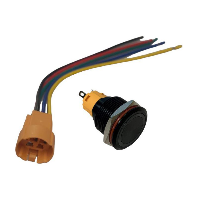 PULSADOR, LED, 19mm,+ CONECTOR AMPERFLEX