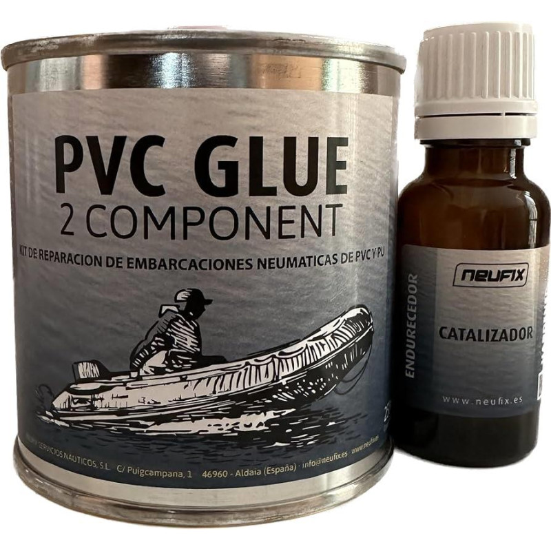 ADHESIVO PVC GRIS, KIT PROFESIONAL 125ml.