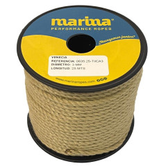 Marina Performance Ropes - CABO MARINA VENECIA, CAÑAMO, CARRETE, 25m, 3mm