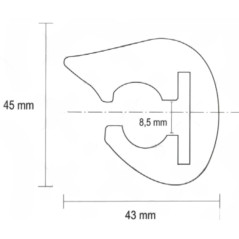 PERFIL PVC L45 NEGRO, p/m