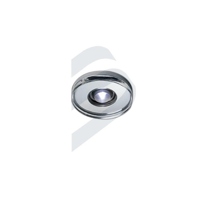 LUZ CORTESIA ROUND INOX, 12v, LUZ AZUL