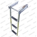 ESCALERA PLEGABLE INOX, 5 PELDAÑOS TECA