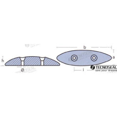 ANODO PEZ OVAL Zn, 145 x 40 x 22mm, TECNOSEAL