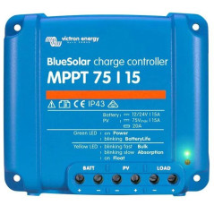 REGULADOR PANEL SOLAR BLUE, MPPT, 75/15, 12/24v, 15A, SCC010015050R